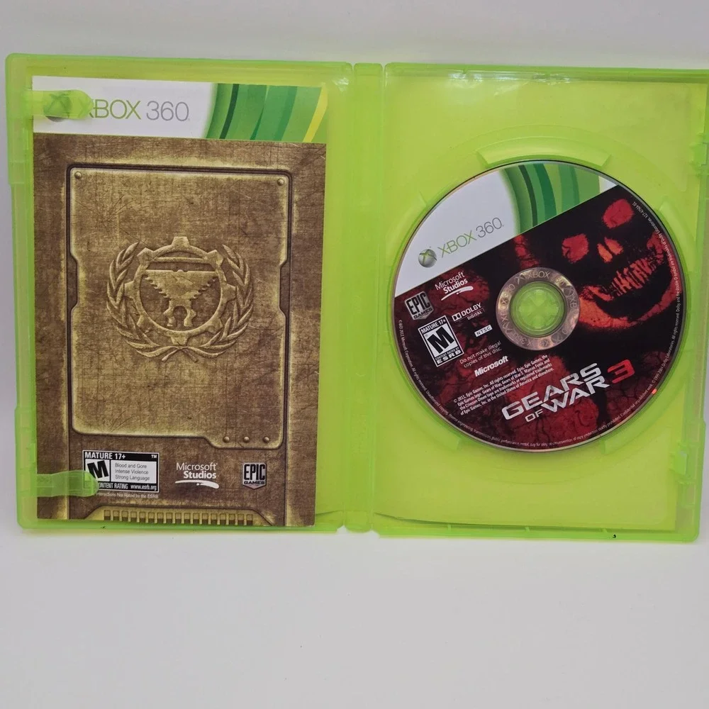 Microsoft Gears of‎ War 3 Xbox 360 Video Game Mature Tactical Shooter Action